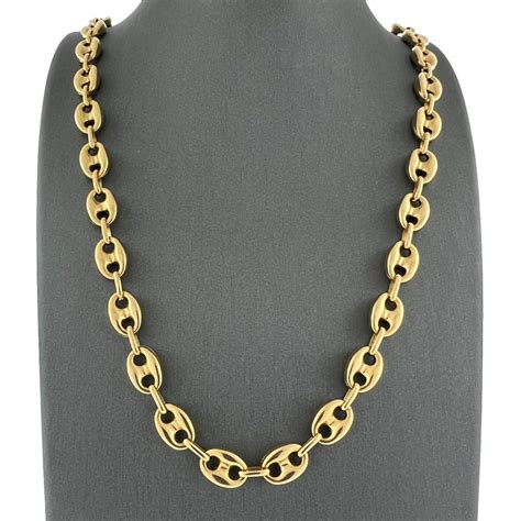 gucci gold.necklace|14k gold gucci link chain.